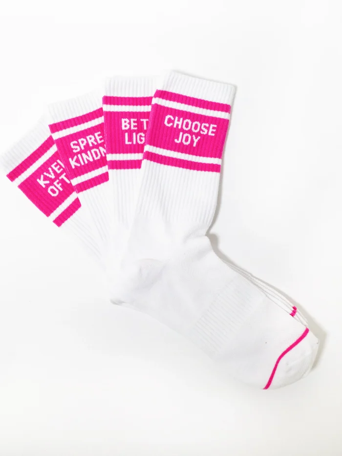 Four-Pack Jewish Joy Sock Set - Pink